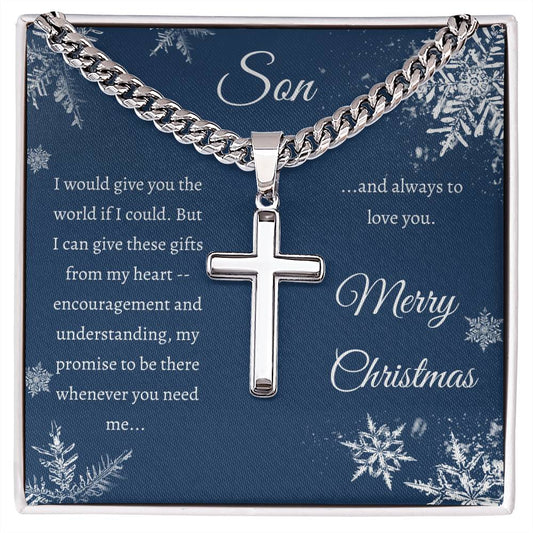 To My Son | Cross Necklace | Merry Christmas