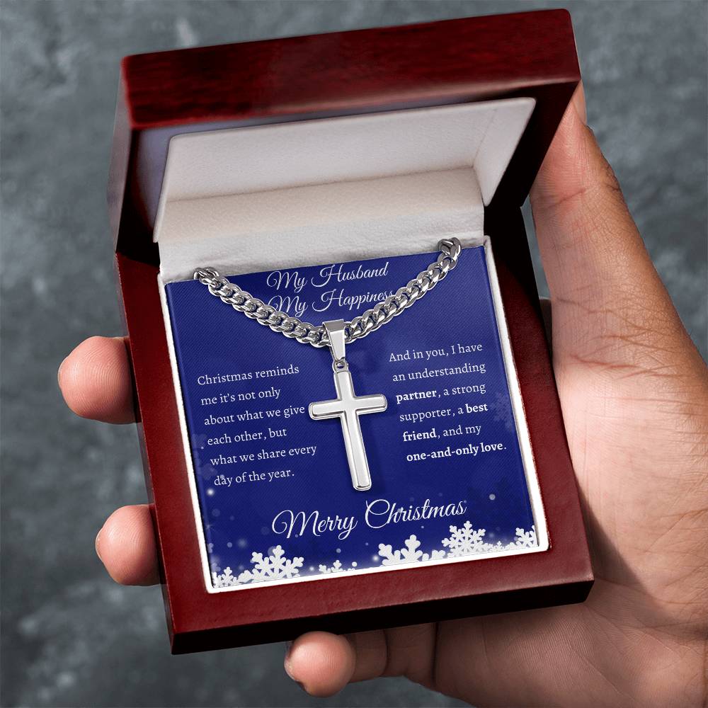 My Husband My Happiness | Cross Necklace | Merry Christmas