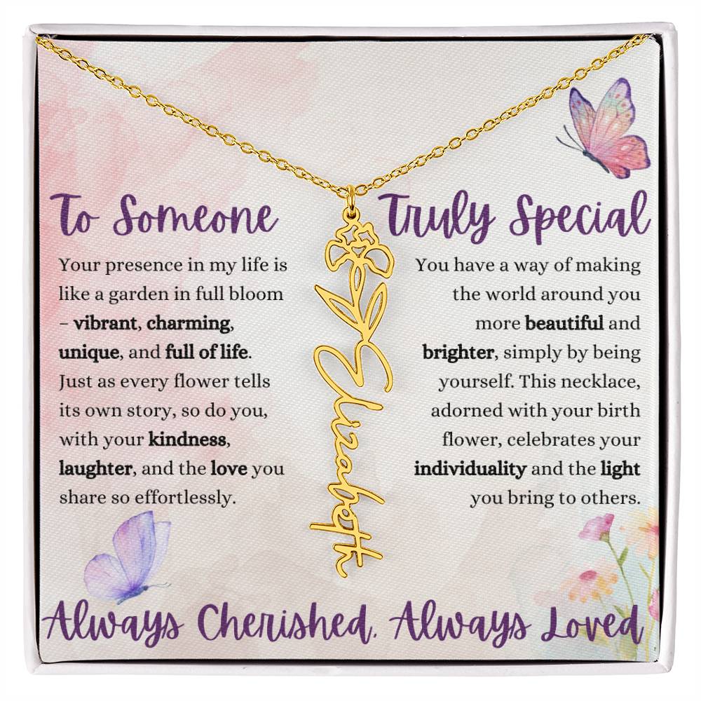 Birth Flower Name Necklace – A Unique Christmas Gift!