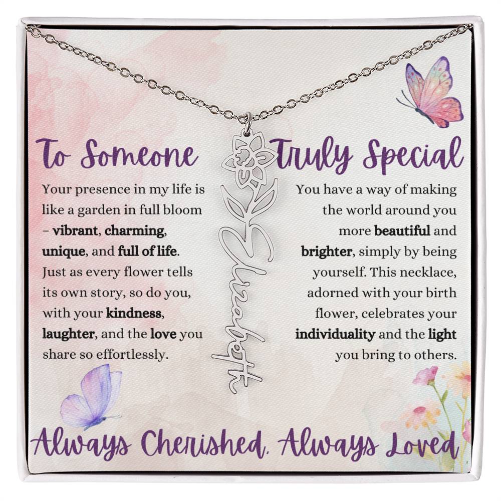 Birth Flower Name Necklace – A Unique Christmas Gift!