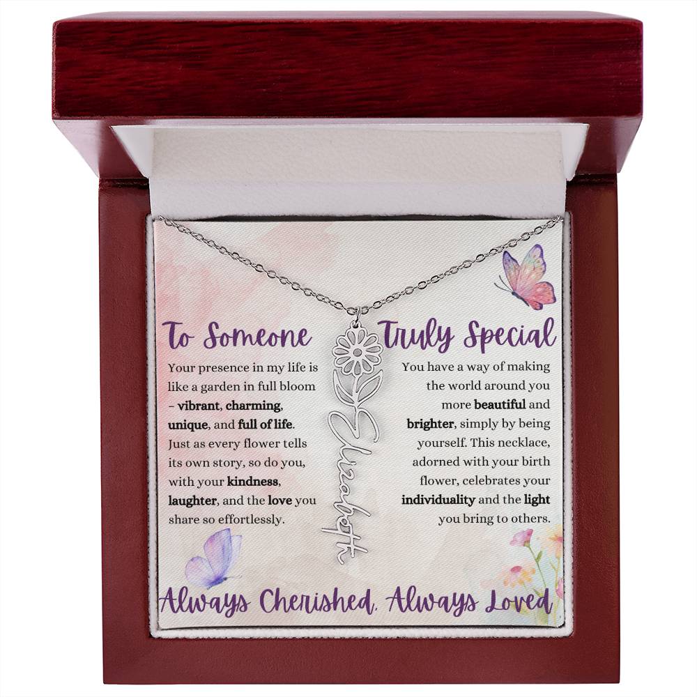 Birth Flower Name Necklace – A Unique Christmas Gift!