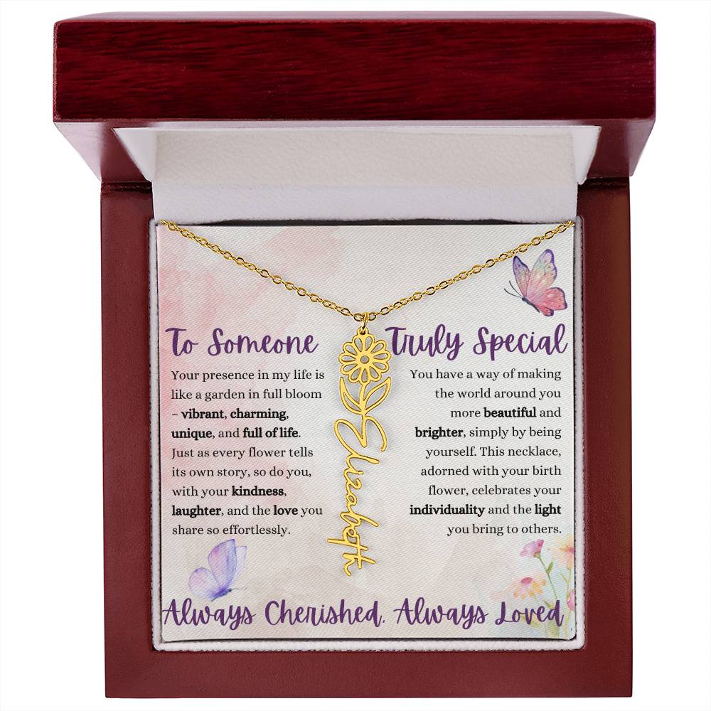 Birth Flower Name Necklace – A Unique Christmas Gift!