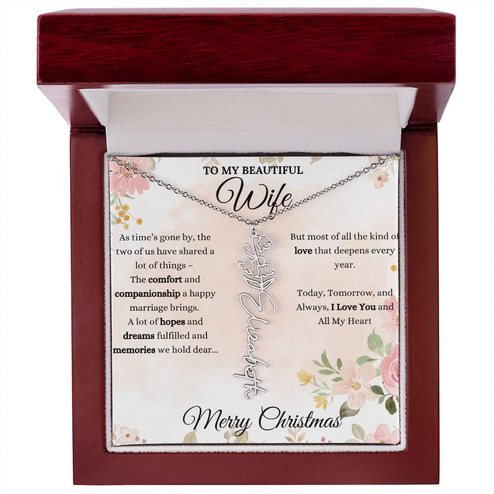 Personalized Birth Flower Necklace - Inspirational Gift for Wife