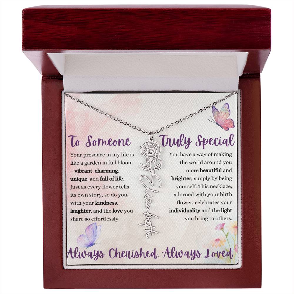 Birth Flower Name Necklace – A Unique Christmas Gift!