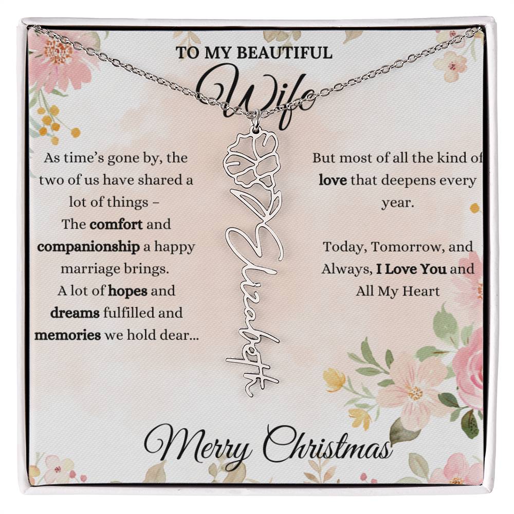 Personalized Birth Flower Necklace - Inspirational Gift for Wife