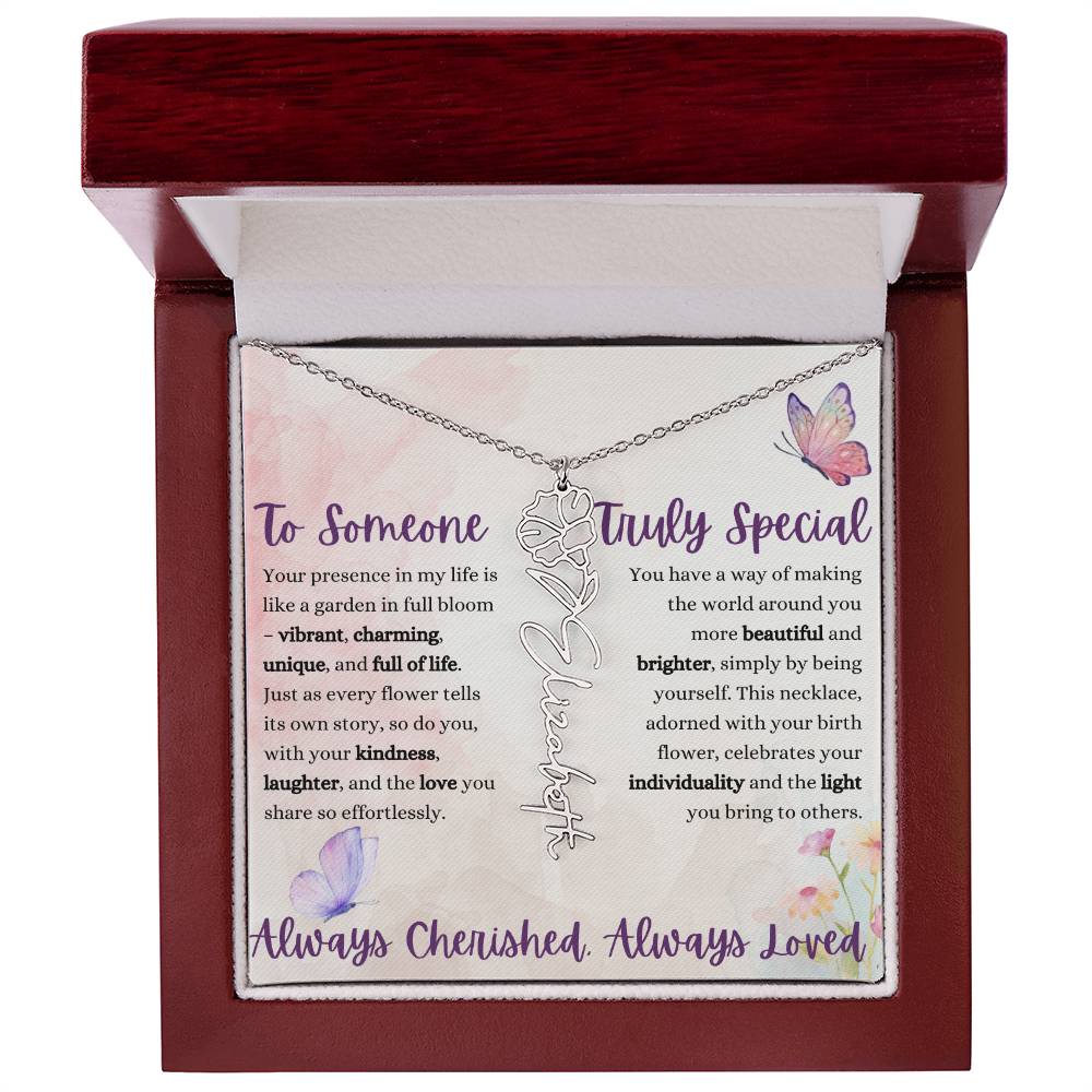 Birth Flower Name Necklace – A Unique Christmas Gift!