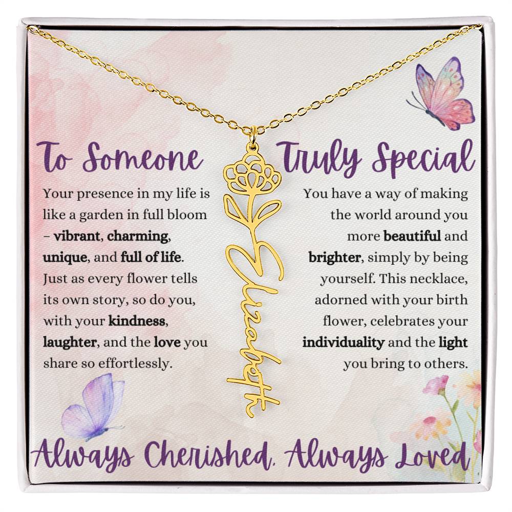 Birth Flower Name Necklace – A Unique Christmas Gift!