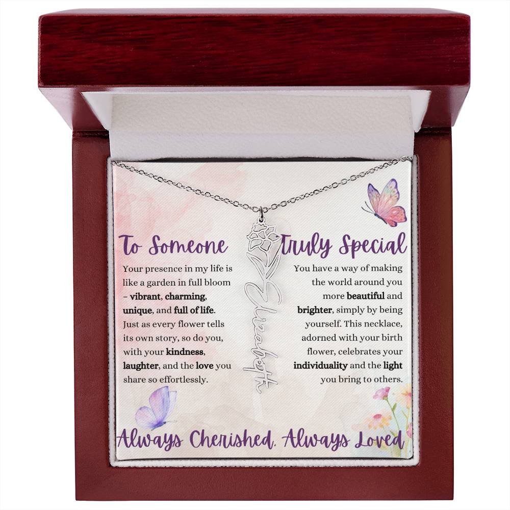 Birth Flower Name Necklace – A Unique Christmas Gift!